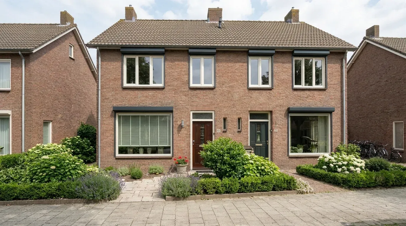 Woonhuis met open ramen, gemonteerd door Sunvio